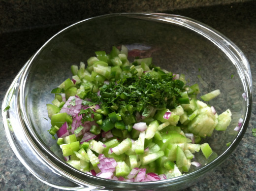 Add the jalapeno and chopped cilantro.