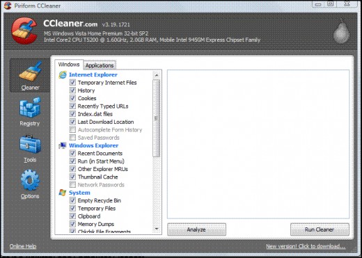Computer Cleaner on CCleaner