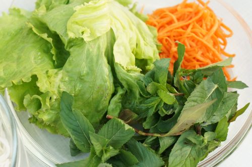 ingredients, tofu mushroom summer rolls, vegetarian rolls