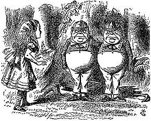 illustration of Tweedledee and Tweedledum from Lewis Carroll's Through the Looking-Glass