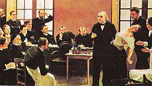 Professor Jean-Martin Charcot teaching at the Paris Salpetriere, demonstrates hypnosis on a 'hysterical' woman ('Blanche' Wittman). She is in a trance or in shock. Professor Jean-Martin Charcot teaching at the Paris Salpetriere, demonstrates hypnosis on a 'hysterical' woman ('Blanche' Wittman). She is in a trance or in shock.