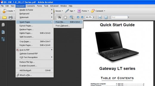 Click "Insert Pages" and then click "From File" to open the Select File to Insert dialog box.