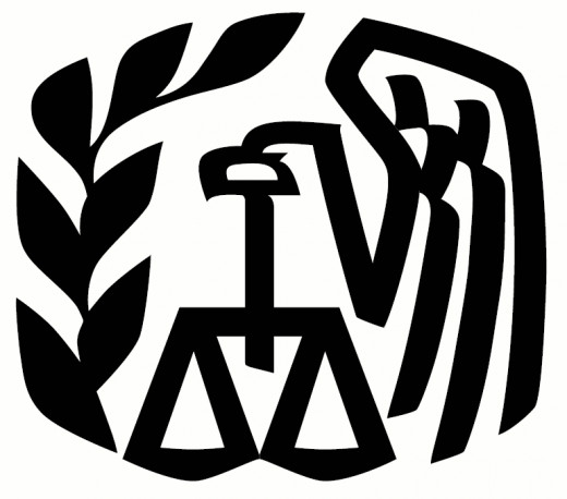 The IRS logo - a bald eagle, olive branch and the scales of justice.  