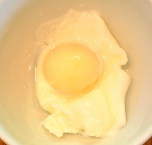 Poached Egg cooked in water