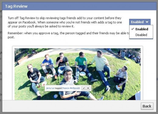 Enable "Review tags friends add to your own posts on Facebook."