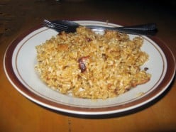 Fusion Cooking - Rice with Bacon, Snow Peas and Water Chestnuts