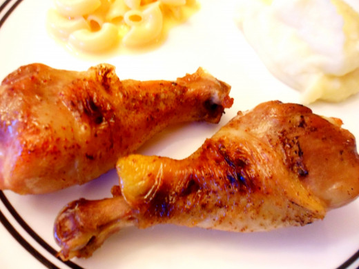 Serve coffee-brined chicken legs as a delicious and inexpensive option for dinner.