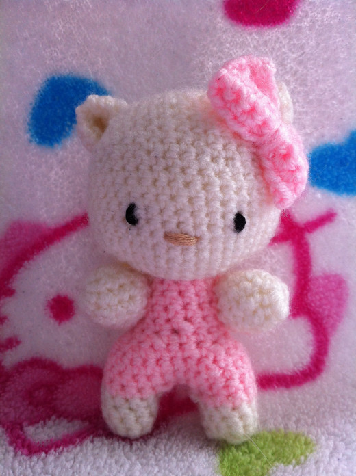 This amigurumi Hello Kitty probably looks familiar. She's become a bit of my mascot.