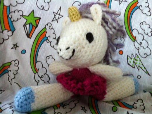 crocheted unicorn