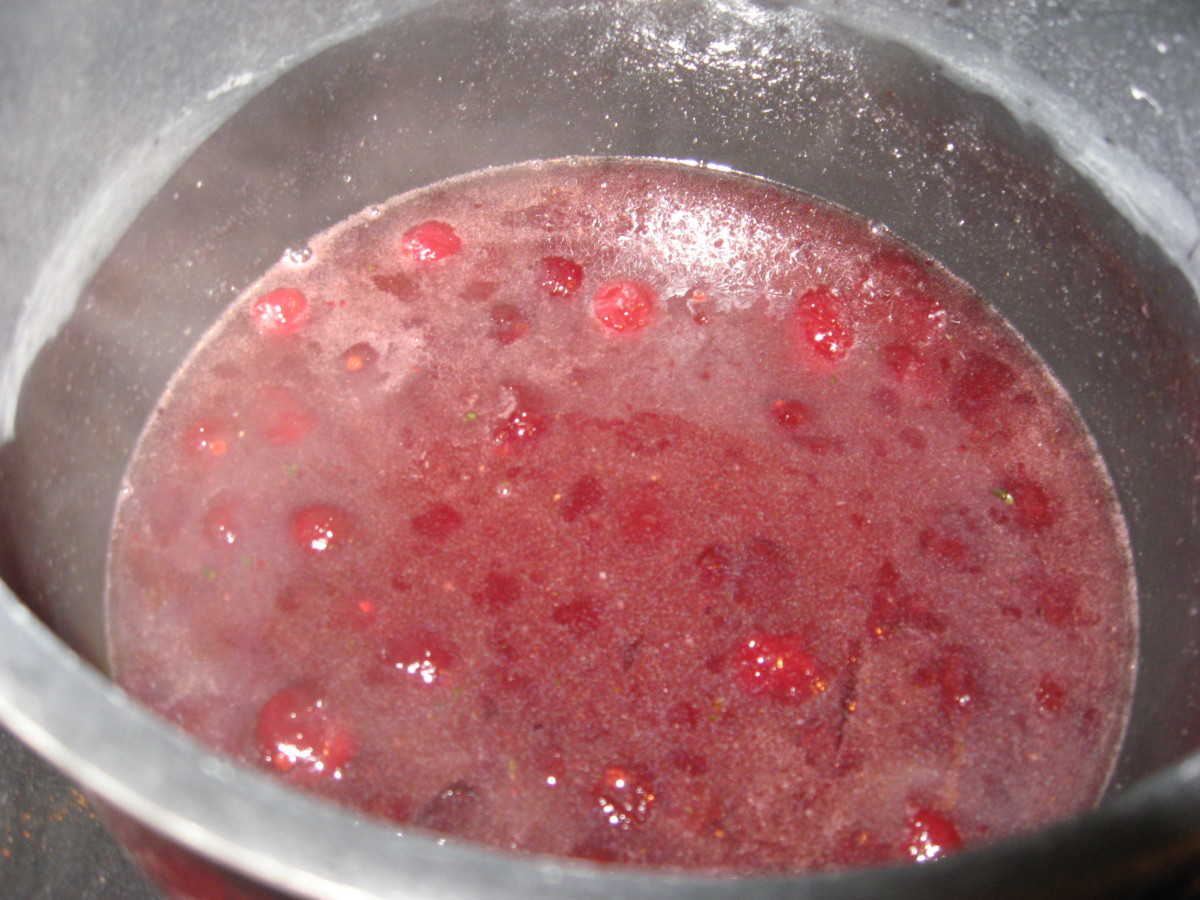Make a cherry sauce for pork.