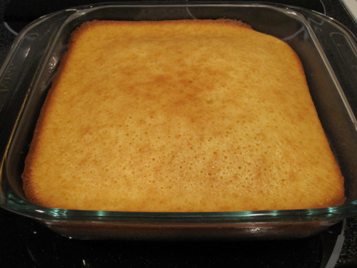 Beautiful golden color and a clean toothpick says this cake is done.