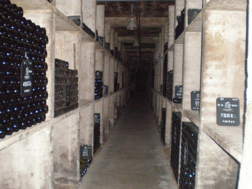 Inside a cellar