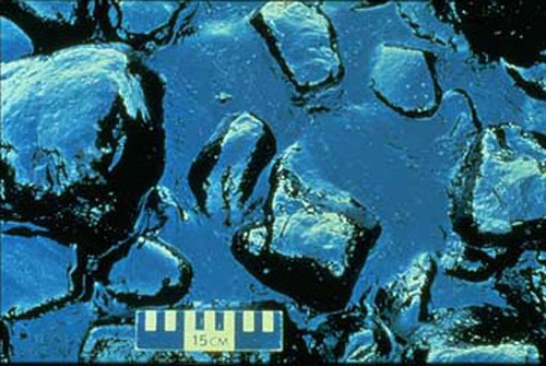 Oil pooled from the Exxon Valdez - another Big Oil scandal, 1989.