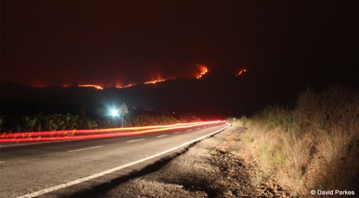 Tenerife fires as viewed from the TF-51 just south of Vilaflor, 16 July 2012. Photo by David Parkes of Tenerife Outdoors -http://www.tenerifeoutdoors.com/.