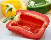 Cut bell peppers 