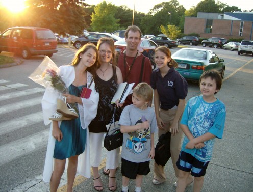 Source: self--my family after my oldest daughter's high school graduation.