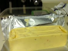 Block of white cheese (queso blanco) to melt down for dip.