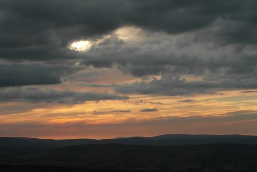 Sunset from the top of Pendle