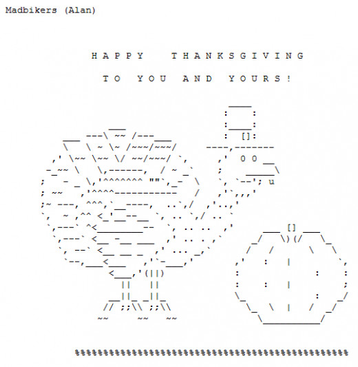 Happy Thanksgiving in ASCII Text Art | hubpages