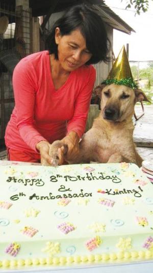 Sabrina with Kuning (Yellow), celebrating his appointment as the 6th Ambassador of Furry Friends Farm