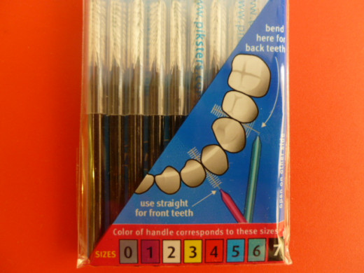 Dental brushes are sized by color-code.