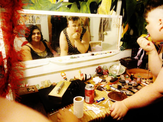 This was my idea to look through the mirror. Morganna and I