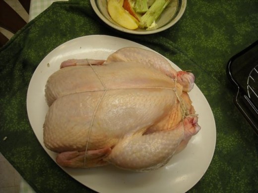 This chicken is not going anywhere-- except into the oven.