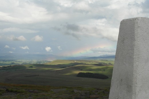 Pendle Beacon view with Rainbow