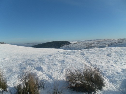 Pendle in snow, view south
