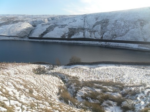 Upper Ogden Reservoir in snow
