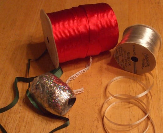 I feel so good as I start creating and decorating with curling ribbon and fabric ribbon.