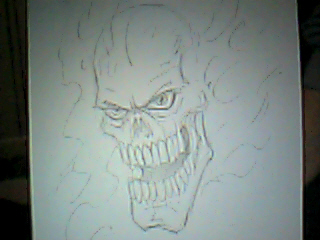 This was a flaming skull I drew for a drawing tutorial.