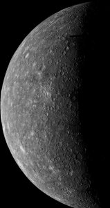 24th March 1974 and Mariner 10 captures the first ever image of Mercury. You cna clearly see plenty of impact craters on the surface of the planet. Mercury experiences the greatest day-night temperature swings in the Solar System.