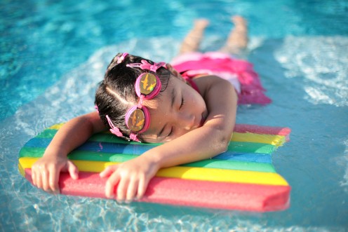 Swimming at camp