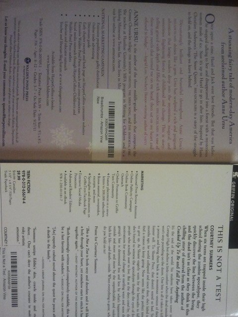 The backs of two of my ARC's. 