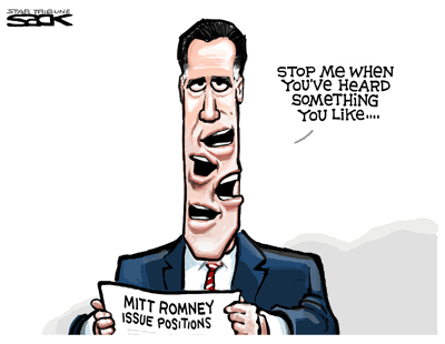 Romney speaking out of all sides of his mouth in a lie.