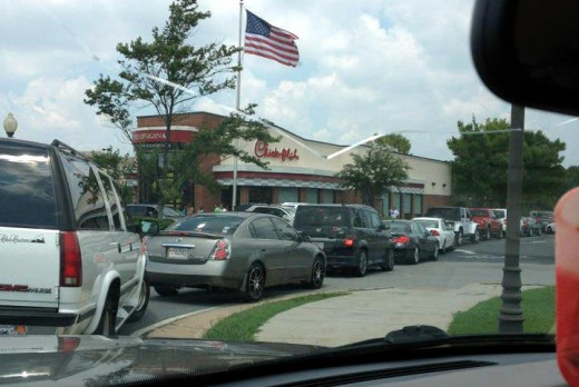 Photo of a local Chick Fil A on August 1st