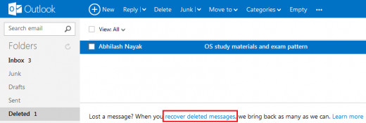 Deleted email recovery