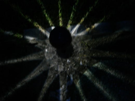 The light extends about three feet in diameter.