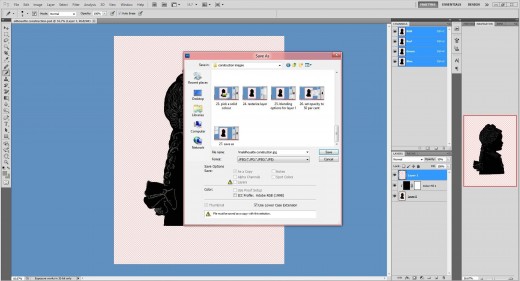 (30.) Change save dialogue to JPEG and Click 'Save'