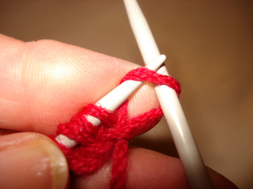 Plain, or Knit Stitch: IN