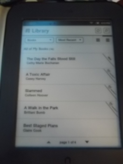 The Nook allows you to easily few your library.