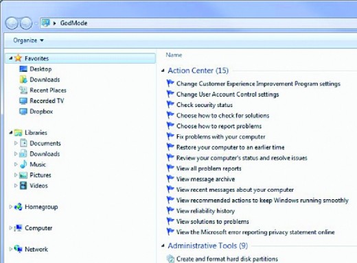 God Mode in Windows 7