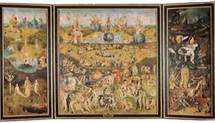 An extremely small Heironymous Bosch's "The Garden of Eartly Delights" Triptych