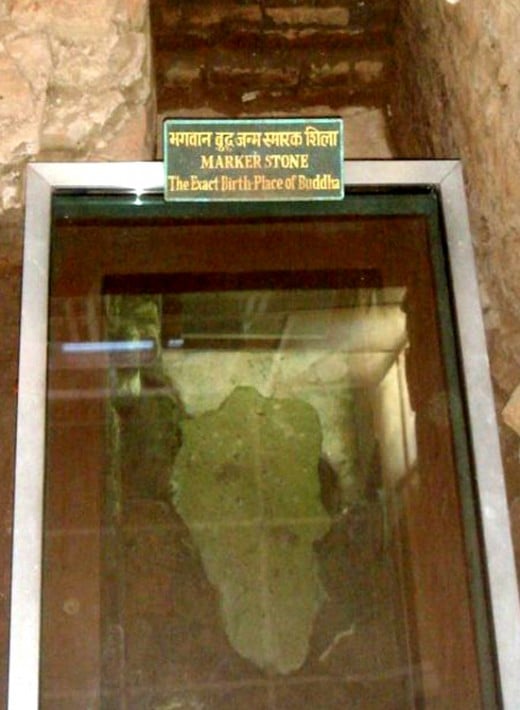 The Marker Stone in Lumbini: The exact birth spot of the Buddha