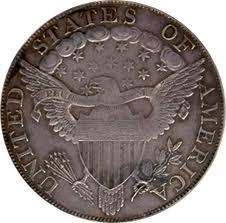 The reverse side of the 1804 silver dollar.