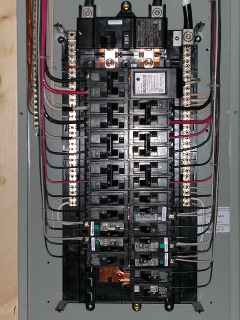 This electrical panel shows it to be 150 amp service. There aren't any signs of trouble apparent in this photo. 