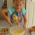 Then she mixes it completely. Then she mixes it completely.