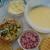I placed all of the ingredients in small bowls so that it was easy for the kids to add to their waffle crust. I placed all of the ingredients in small bowls so that it was easy for the kids to add to their waffle crust.