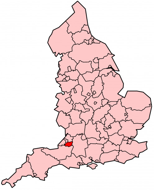Map location of Bath, and North East Somerset, England